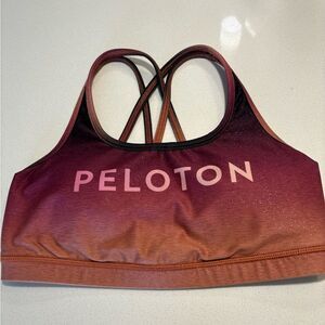 Peloton Gradient Sports Bra - Burgundy Orange Ombre size small.